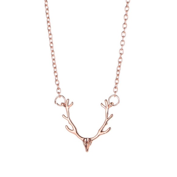 "I Love You Deerly" Minimalist Boho AntlerNecklace - Picture 3 of 5